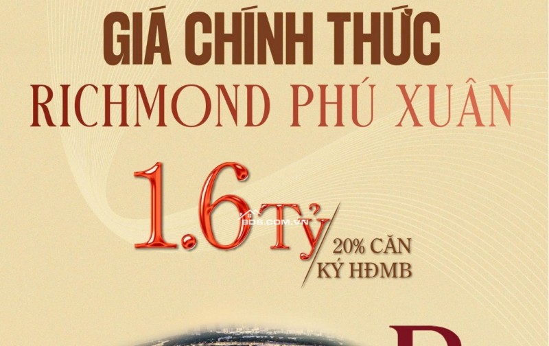  CÔNG BỐ GIÁ CHÍNH THỨC RICHMOND PHÚ XUÂN 